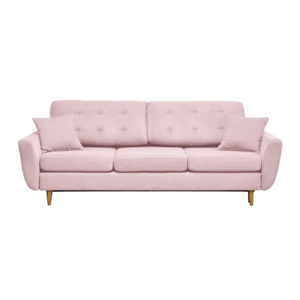 Jasnoróżowa 3-osobowa sofa rozkładana Cosmopolitan design Barcelona