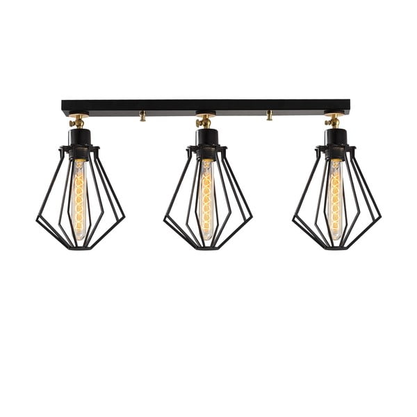 Lampa sufitowa w czarno-złotym kolorze z metalowym kloszem ø 18 cm Oylat – Opviq lights