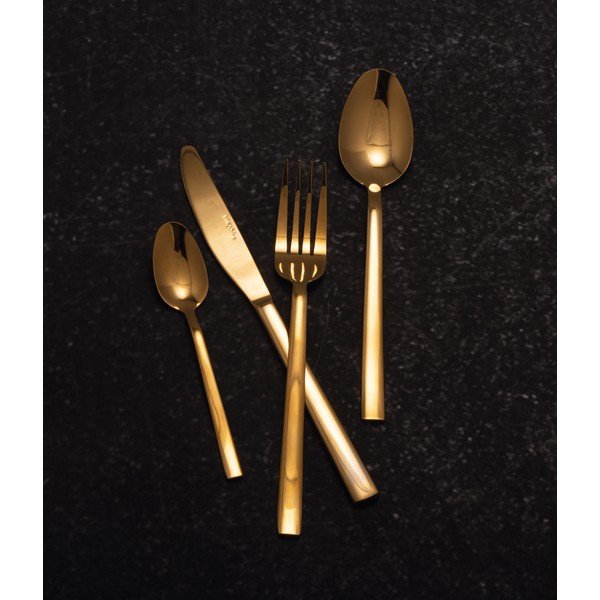 Sztućce ze stali nierdzewnej w kolorze złota zestaw 16 szt. Mikasa Diseno – Kitchen Craft-image-2