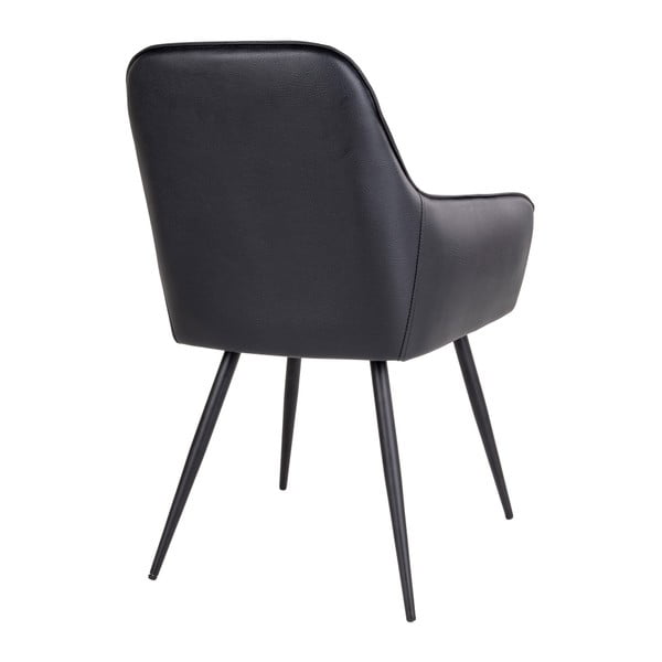 Czarne tapicerowane fotele jadalniane zestaw z podłokietnikami 2 szt. Harbo – House Nordic-image-4