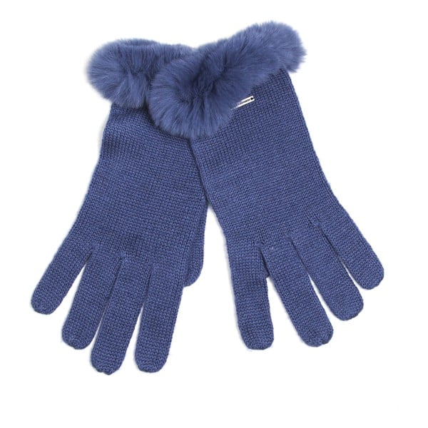 Niebieskie rękawiczki Silk and Cashmere Mouton