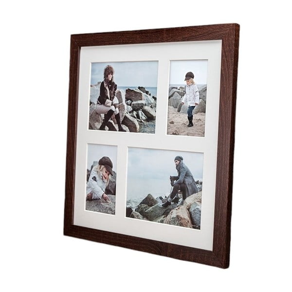 Ciemnobrązowa ramka na 4 zdjęcia Styler Narvik, 39x39 cm