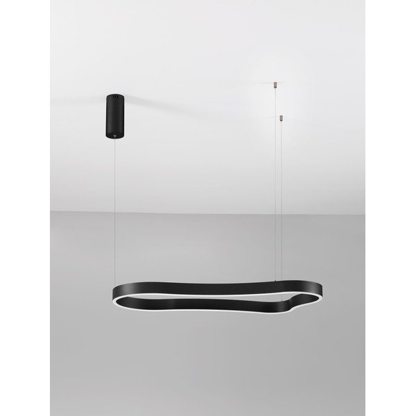 Aluminiowa lampa wisząca LED ze ściemniaczem w kolorze matowej czerni Dussa – Nova Luce-image-3
