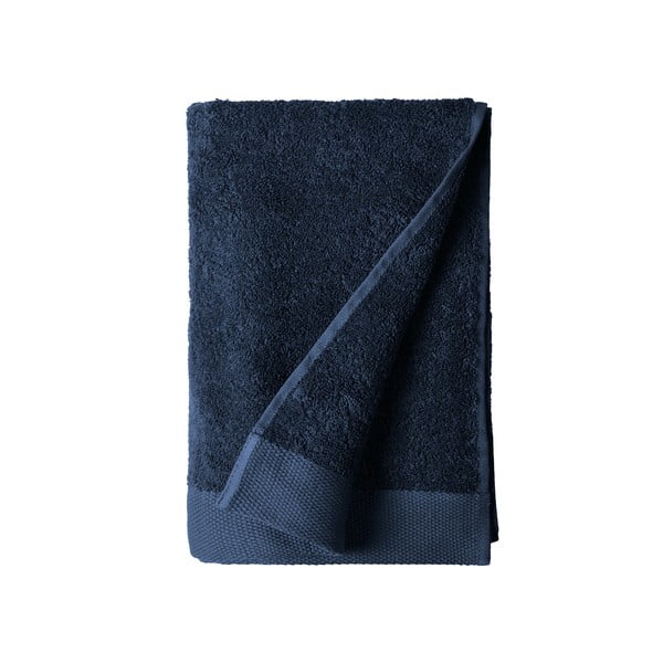 Niebieski ręcznik kąpielowy z bawełny frotte Södahl Indigo, 140x70 cm