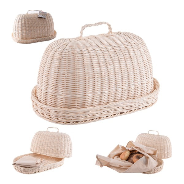 Komplet pojemnika na chleb i ściereczki bawełnianej Orion Oval-image-1