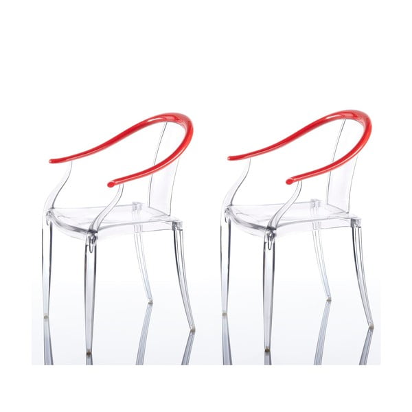 Komplet 2 krzeseł Mi Ming, czarwone 