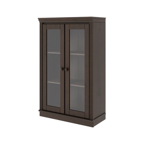 Ciemnobrązowa witryna z litego drewna sosnowego 74x118x35 cm Anita – Støraa-image-2