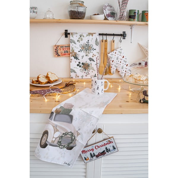 Bawełniane ścierki ze świątecznym motywem zestaw 2 szt. 50x70 cm Festive Car – Butter Kings-image-1