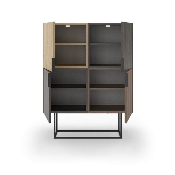 Brązowa szafka w dekorze dębu 100x130 cm Titan – Marckeric-image-2