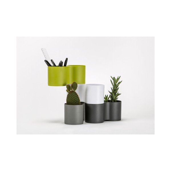 Zielona doniczka podwójna Plastia Modulo-image-1