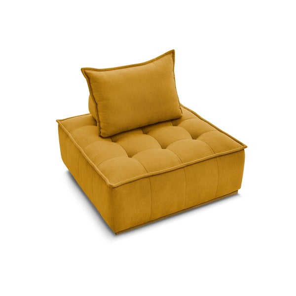 Musztardowy fotel z tkaniny szenilowej Elisa – Bobochic Paris-image-4