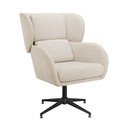 Biały aksamitny fotel typu uszak Vanessa – Støraa