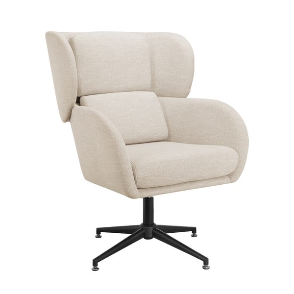 Biały aksamitny fotel typu uszak Vanessa – Støraa