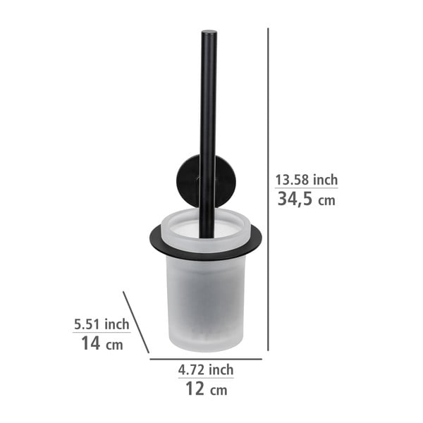 Samoprzylepna szklana szczotka do WC w kolorze matowej czerni Bivio – Wenko-image-3