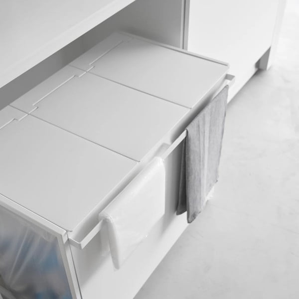 Biały metalowy kosz na śmieci do segregacji odpadów Tower – YAMAZAKI-image-2