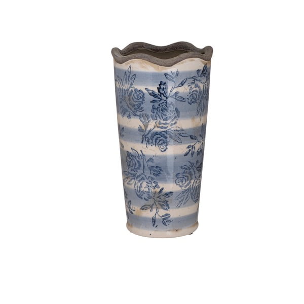 Niebiesko-biały wazon ceramiczny InArt Antigue, ⌀ 13,5 cm