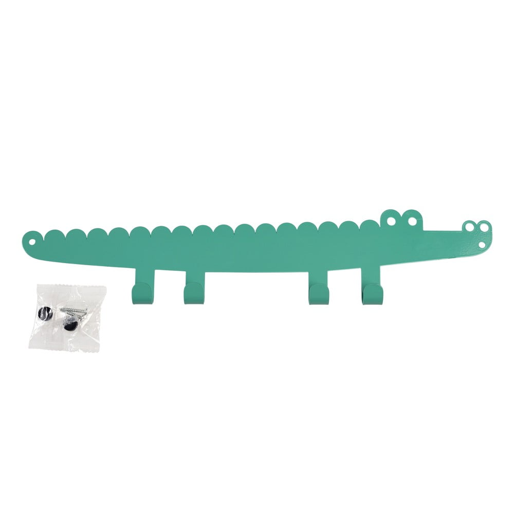 Zielony metalowy dziecięcy wieszak ścienny Crocodile – Rex London (zdjęcie 4)