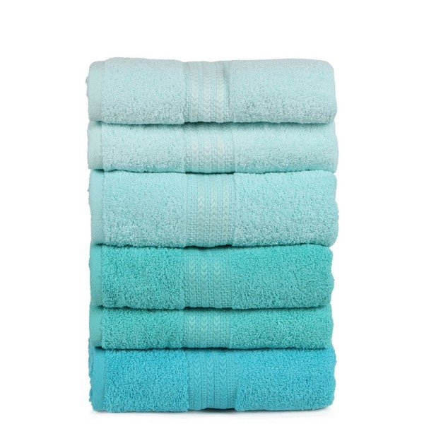 Zestaw 4 turkusowych ręczników Rainbow Water, 70x140 cm-image-1