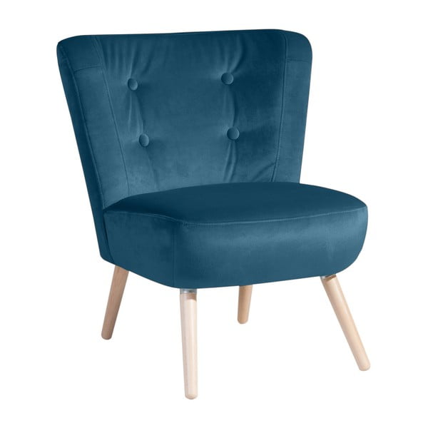 Niebieski fotel Max Winzer Neele Velvet