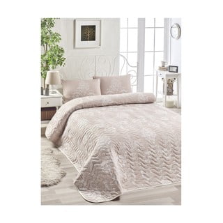 Zestaw narzuty na łóżko i 2 poszewek na poduszkę z domieszką bawełny Mijolnir Kralice Pink, 200x220 cm
