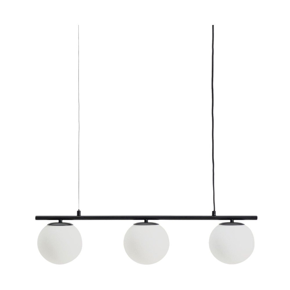 Biała/czarna metalowa lampa wisząca ze szklanym kloszem Brisia – Kave Home