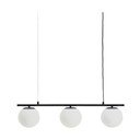 Biała/czarna metalowa lampa wisząca ze szklanym kloszem Brisia – Kave Home
