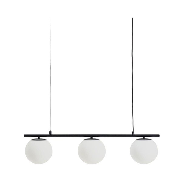 Biała/czarna metalowa lampa wisząca ze szklanym kloszem Brisia – Kave Home