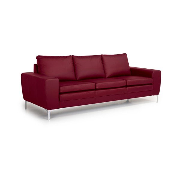 Czerwona sofa skórzana Scandic Twigo, 227 cm-image-2