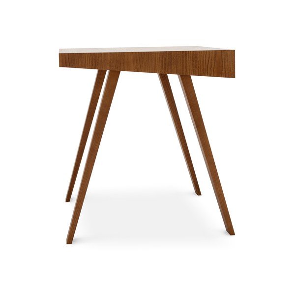 Brązowe biurko z nogami z drewna jesionowego EMKO 4.9, 140x70 cm-image-2