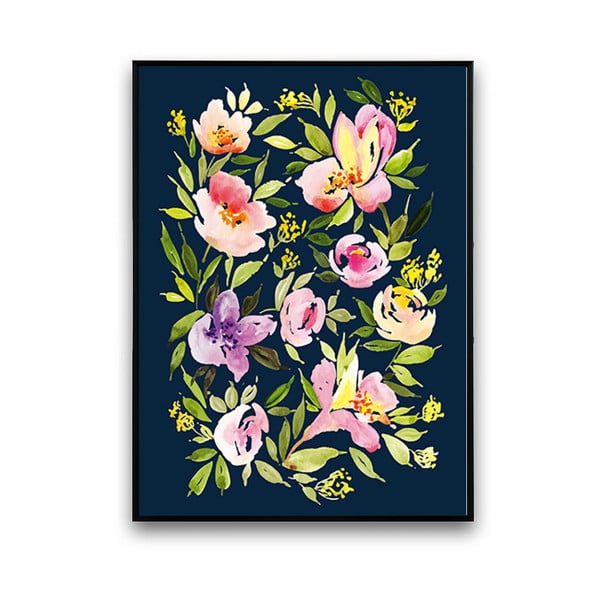 Plakat z fioletowymi kwiatami, 30 x 40 cm