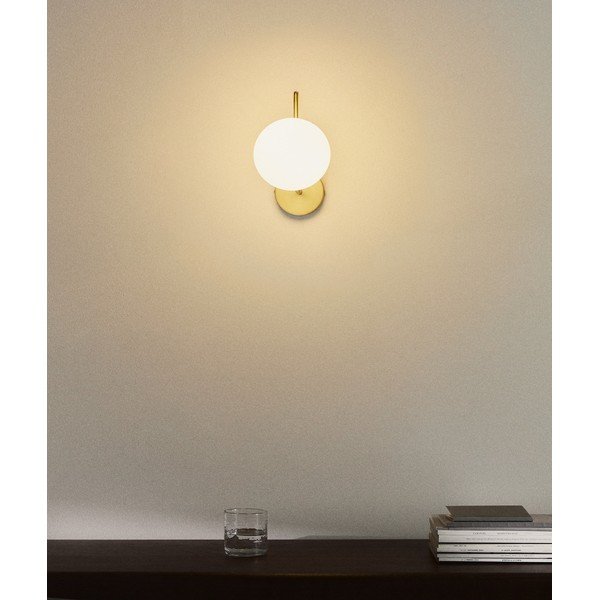 Biały/w kolorze złota metalowy kinkiet ø 15 cm Brisia – Kave Home-image-1