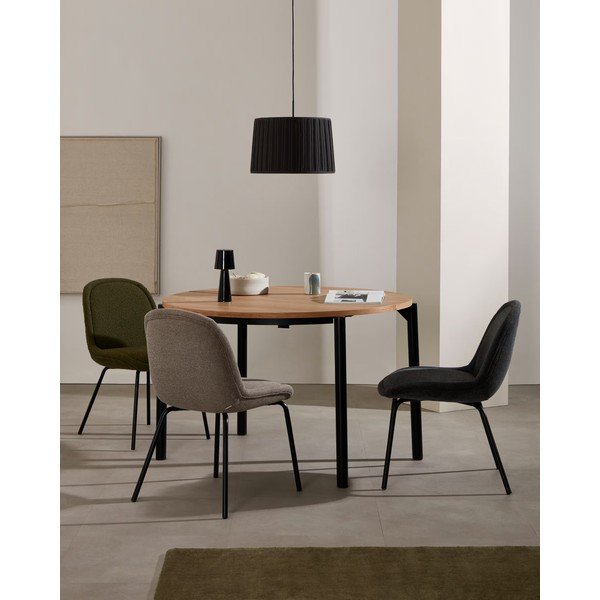 Okrągły rozkładany stół w dekorze dębu ø 120 cm Montuiri – Kave Home-image-1