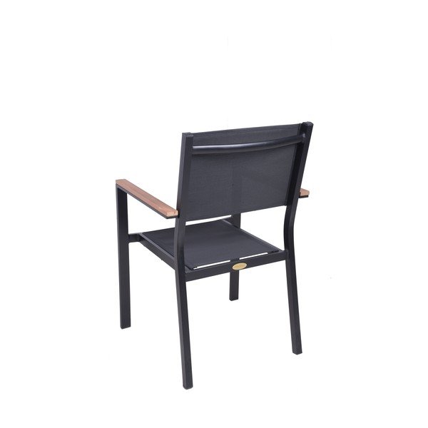 Ciemnoszare metalowe krzesło ogrodowe Cancun – Garden Pleasure-image-2