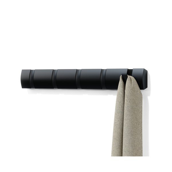 Czarny wieszak ścienny z drewna topolowego Flip – Umbra-image-4