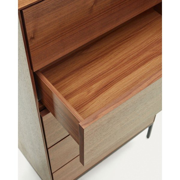 Wysoka komoda w dekorze orzecha 60x114 cm Vedrana – Kave Home-image-4