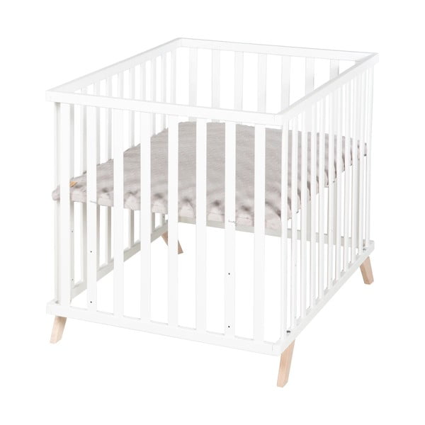 Biały kojec dla dzieci z litego drewna bukowego 75x100 cm Lil Planet – Roba-image-2