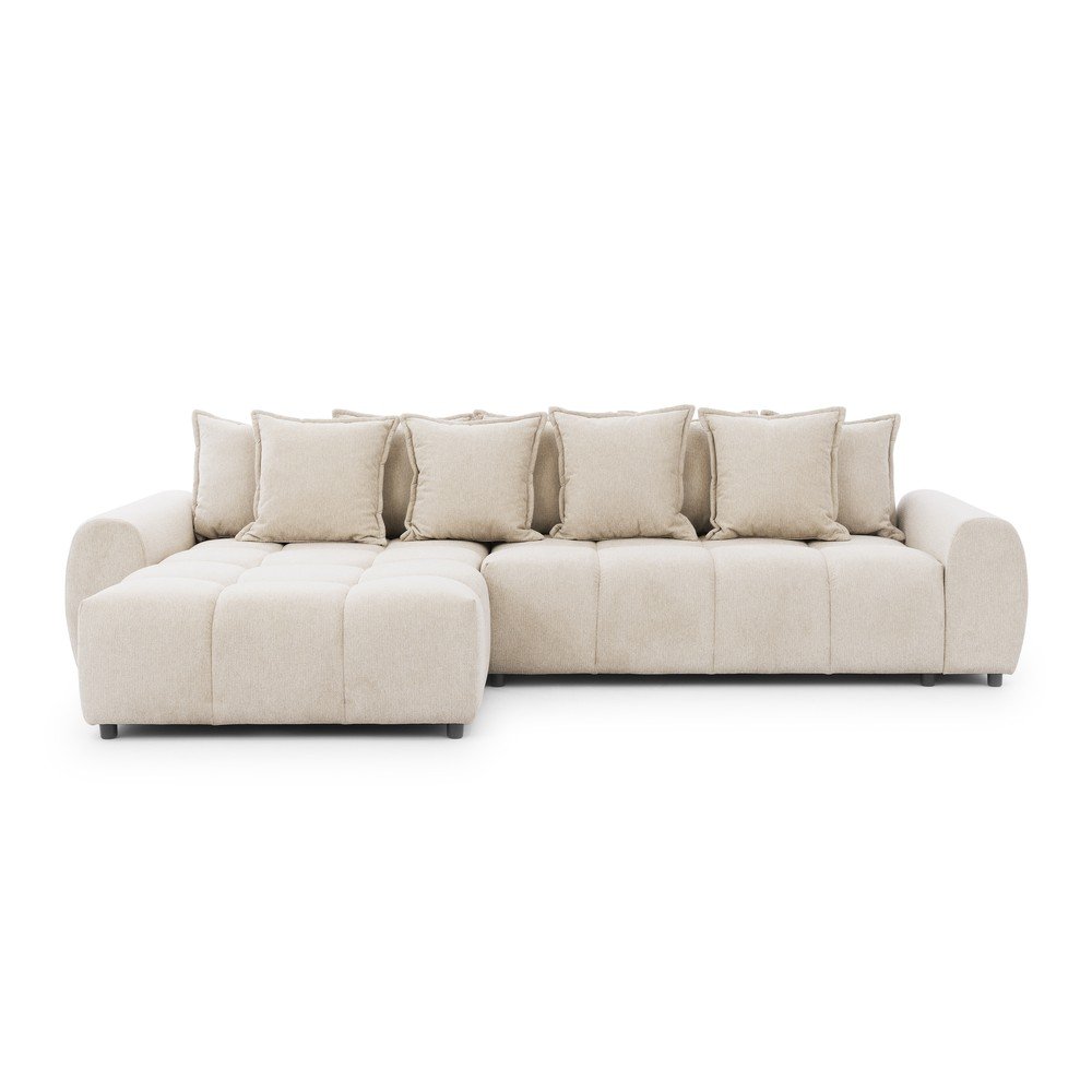 Beżowy narożnik (lewostronny/z szezlongiem) Albane  – Ropez