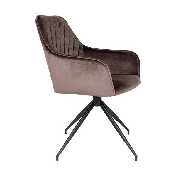 Brązowy tapicerowany fotel jadalniany Harbo – House Nordic-image-3