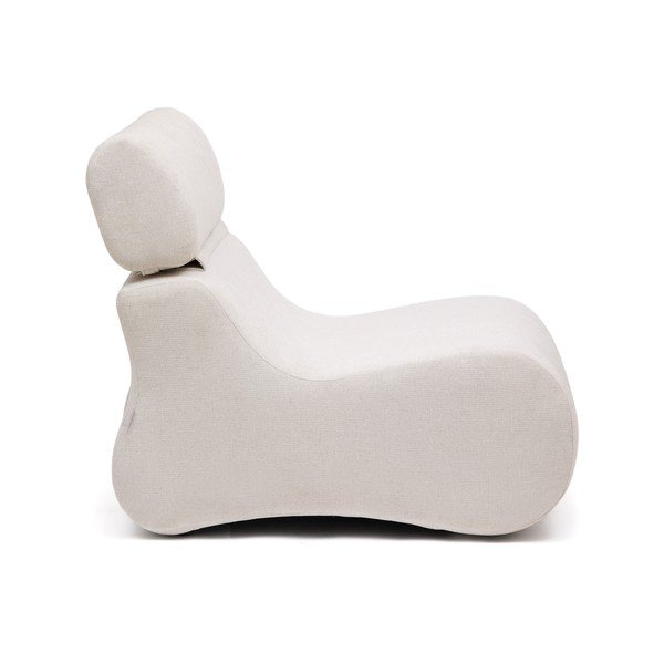 Biało-jasnoróżowy fotel z tkaniny szenilowej Club – Kave Home-image-2