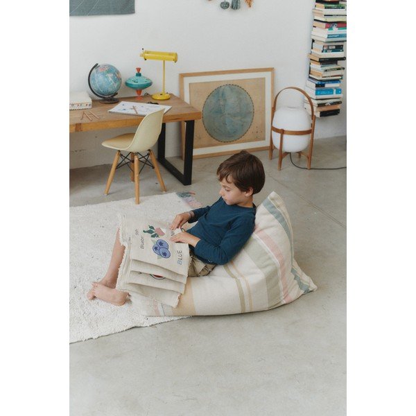 Kremowy dziecięcy worek do siedzenia Cleo Multi Stripe – Lorena Canals-image-2