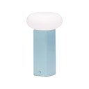 Niebieska metalowa lampa stołowa LED ze ściemniaczem ze szklanym kloszem (wysokość 20 cm) Low – Hübsch