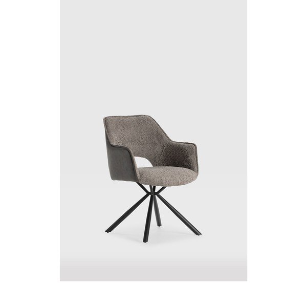 Szare tapicerowane fotele jadalniane zestaw z podłokietnikami 2 szt. Mariel – Marckeric-image-2