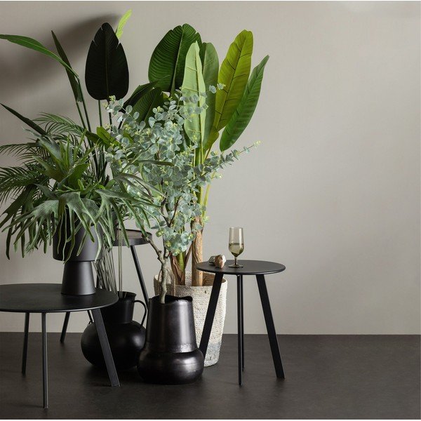 Czarny stolik ogrodowy WOOOD Fer, ø 70 cm-image-1