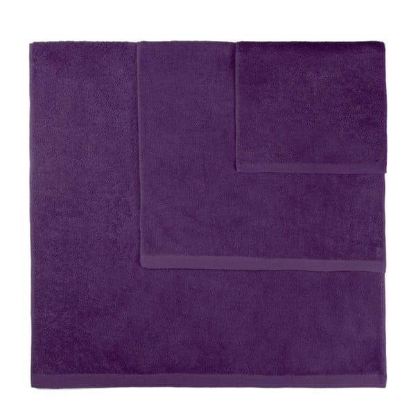 Komplet 3 fioletowych ręczników Artex Alfa