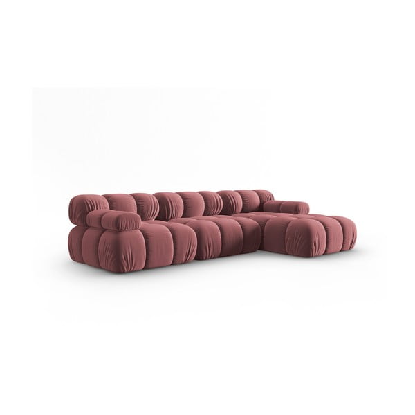 Różowa aksamitna sofa 285 cm Bellis – Micadoni Home-image-3