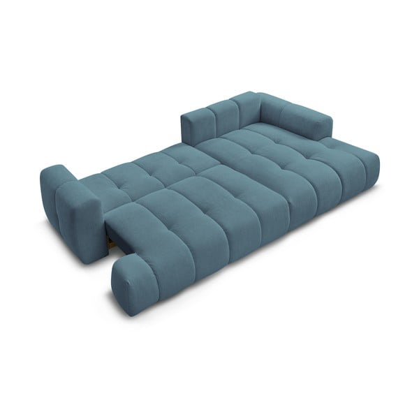 Niebieski rozkładany/ze schowkiem narożnik (prawostronny/z szezlongiem) Fuji – Bobochic Paris-image-4