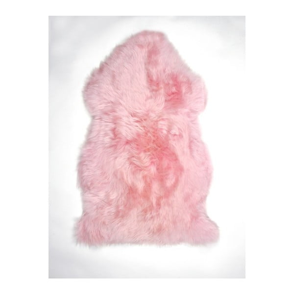 Różowy, wełniany dywan z owczej skóry Auskin Pant, 95x60 cm