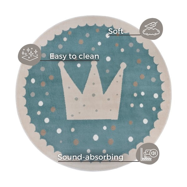 Niebieski dywan dziecięcy ø 100 cm Crown – Hanse Home-image-4