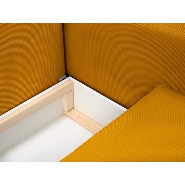 Żółta sztruksowa rozkładana sofa Mazzini Sofas Azalea-image-1