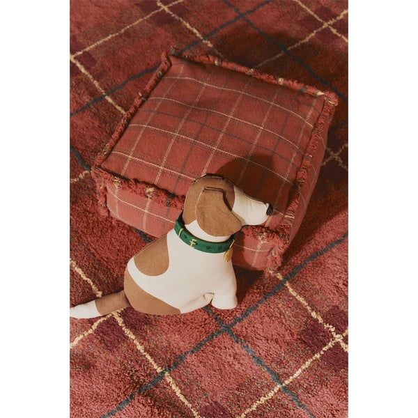 Czerwony bawełniany dywan odpowiedni do prania/tkany ręcznie 140x190 cm Tartan Vintage Red – Lorena Canals-image-2